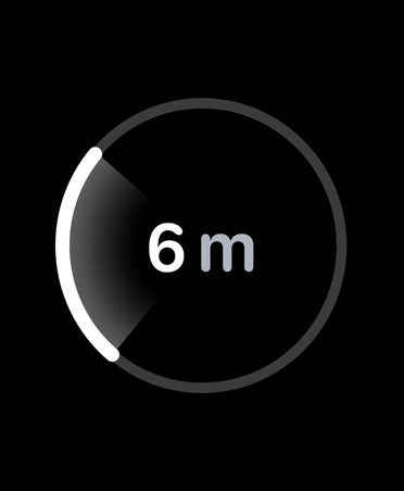 Genaue Suche, weißer Fortschrittsbalken umrundet die ungefähre Entfernung zum verlegten iPhone