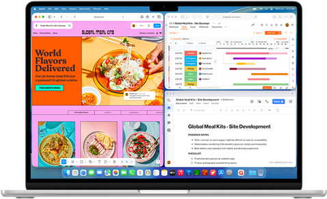 MacBook Air mitme avatud rakendusega