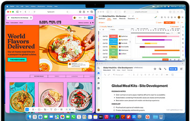 MacBook Air mit mehreren geöffneten Apps