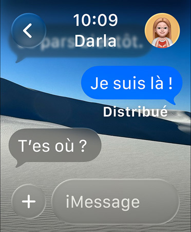 Messages sur l’Apple Watch