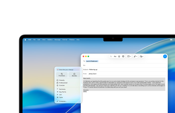 Image Playground screen with image of a hanging light and generative render text