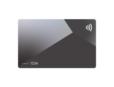 Front of Credit Card, titanium finish
