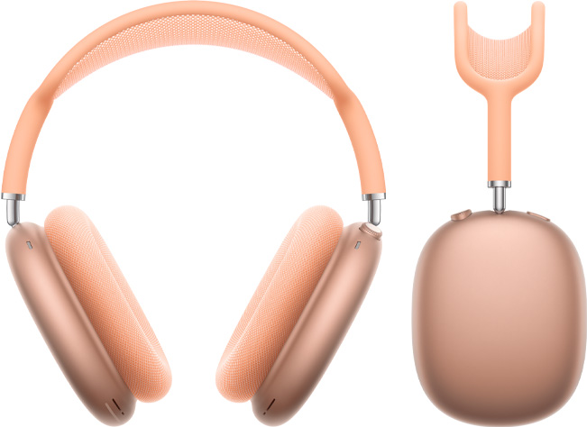 Το AirPods Max Orange τραβήχτηκε από μπροστά και από το πλάι