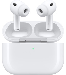 AirPods Pro στο εσωτερικό της θήκης φόρτισης με το καπάκι ανοιχτό.