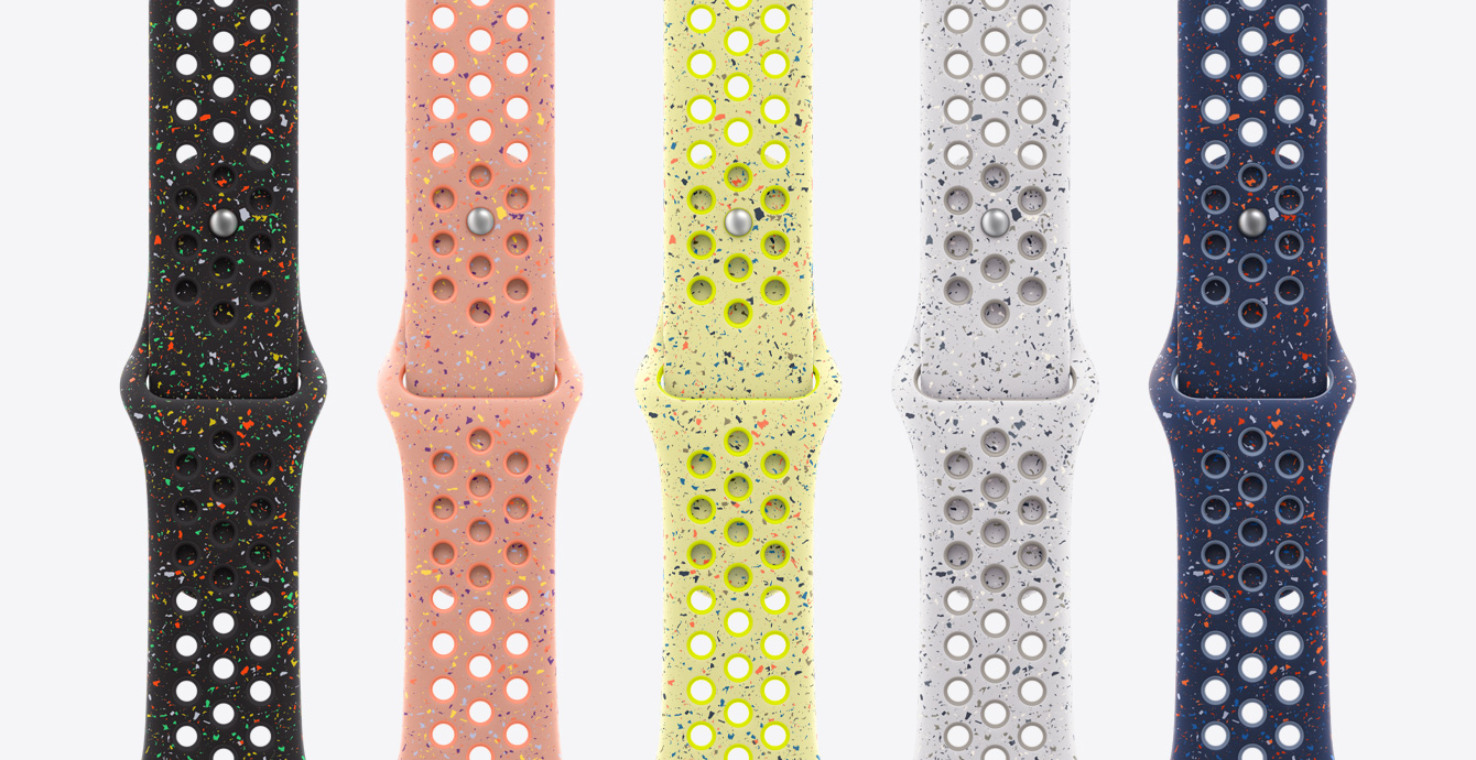 Available Nike Sport Bands in varying colors