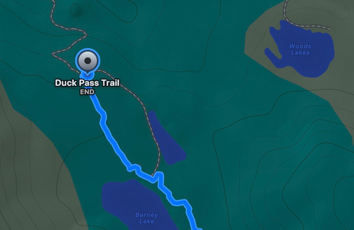Kort med specielle ruter, estimeret ankomsttidspunkt og afstand til fastgjort destination