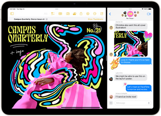 Aplikace Poznámky otevřená na iPadu