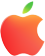 Apple logo in shades of red and green