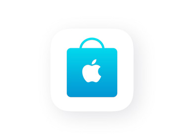 Apple Store App, shopping bag icon, blue