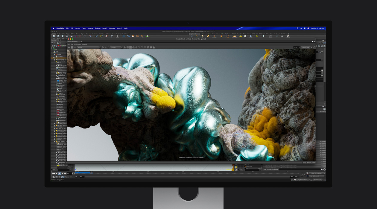 Stillbillede af en animationsfil på Studio Display XDR